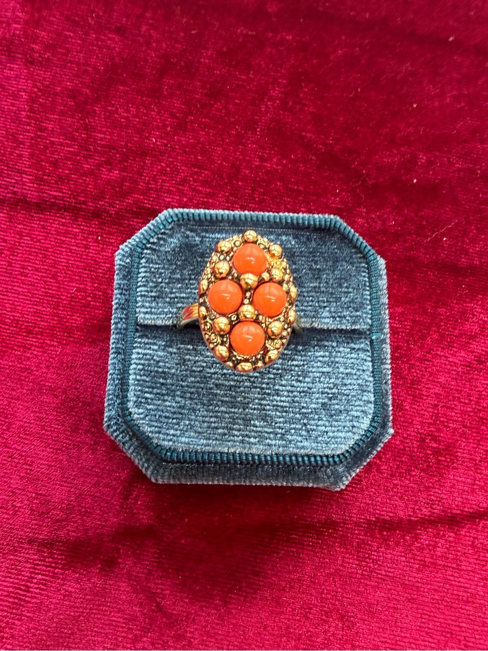 Sarah Coventry Faux Coral Ring